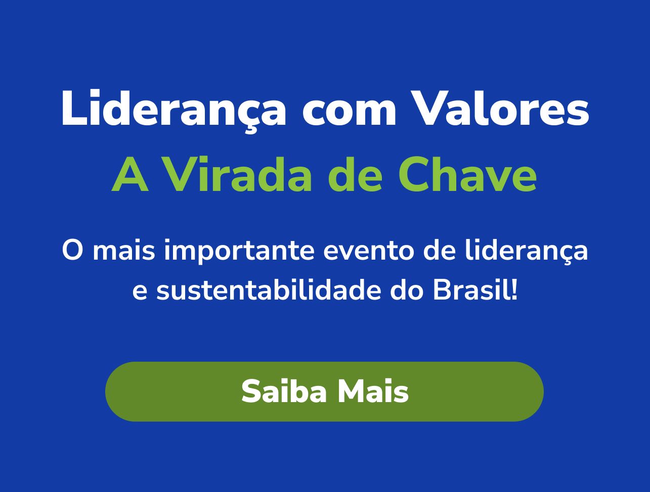 Pop-up com titulo "Liderança com Valores" referente a um post no blog sobre o evento A Virada de Chave, funciona também como linkl para o post